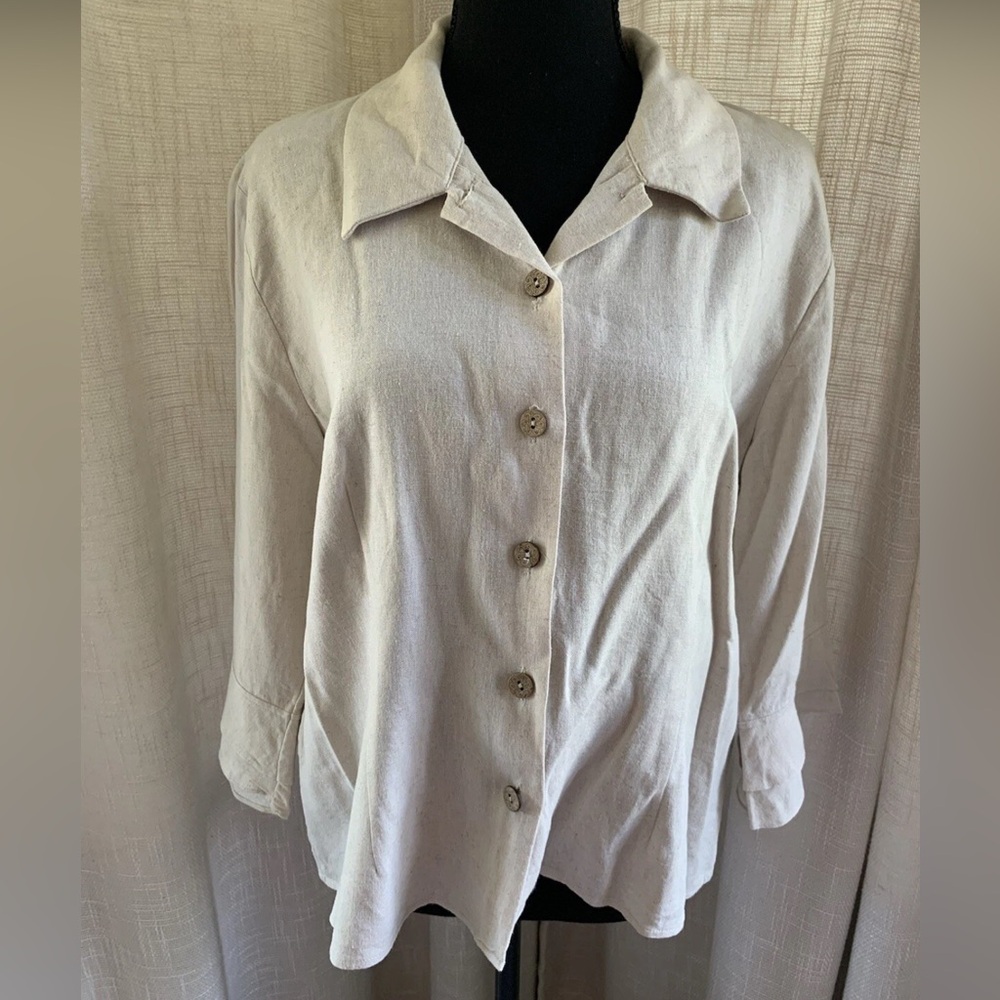 Christopher & Banks Womens Jacket Size LG Linen Blend
